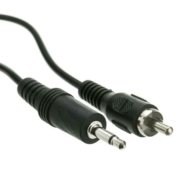 3.5 mm Black Mono Male to RCA Male Cable - 6 ft., Cable Wholesale, Mfr#: 10A1-07106